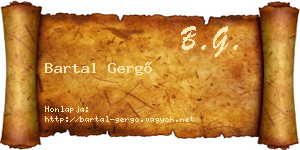 Bartal Gergő névjegykártya